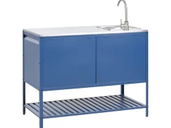 Mobile da cucina per esterni con lavello MAENZA Metallo Blu