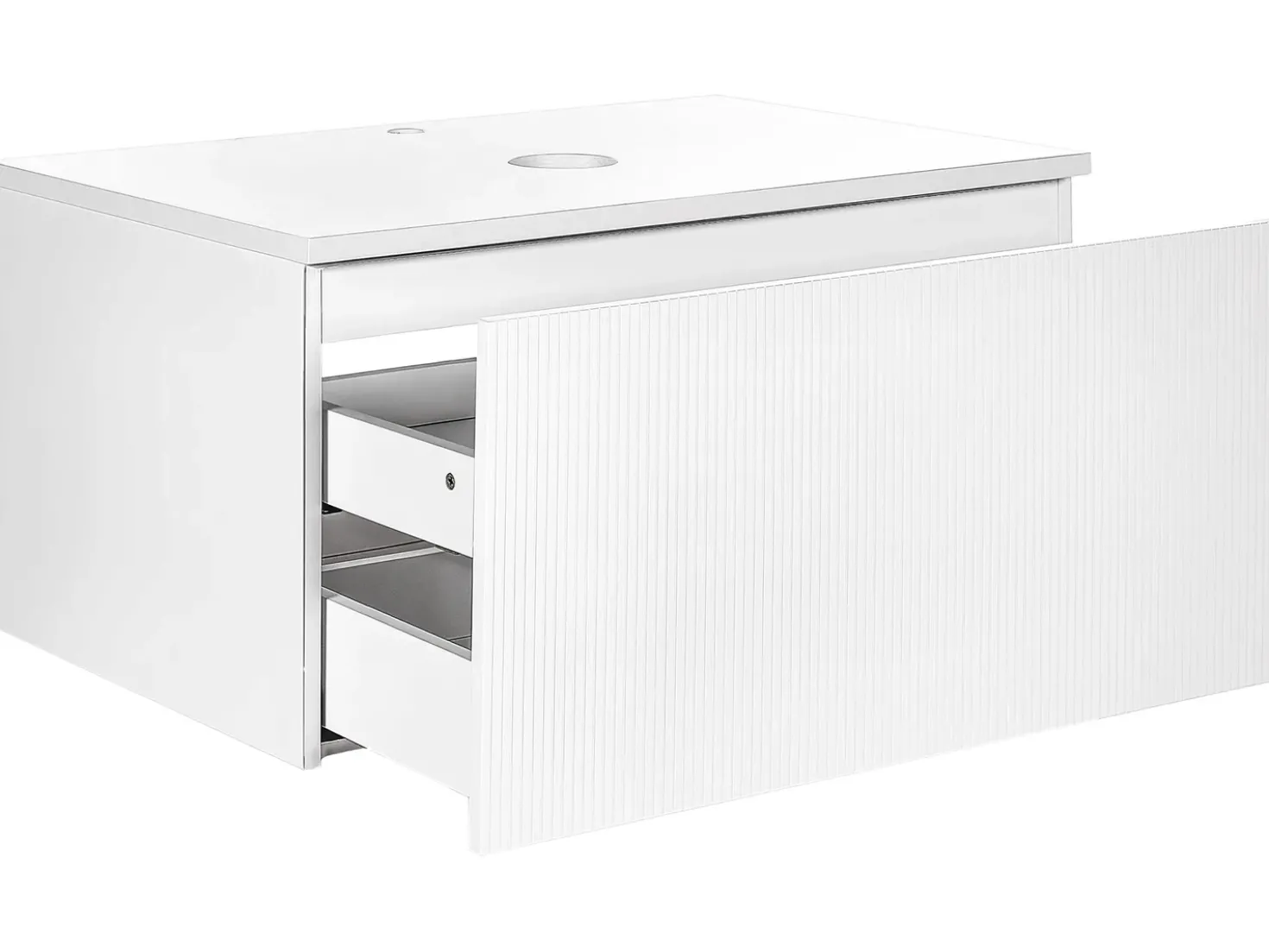 Mobile lavabo a parete ALZIRA 80 cm Bianco