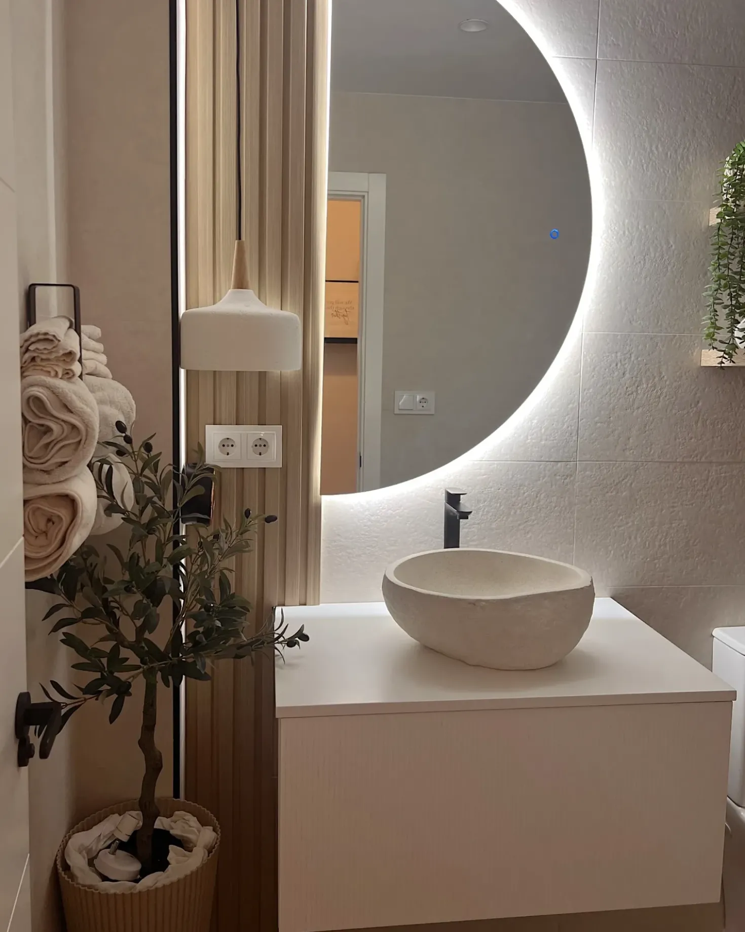 Mobile lavabo a parete ALZIRA 80 cm Bianco