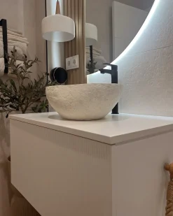 Mobile lavabo a parete ALZIRA 80 cm Bianco