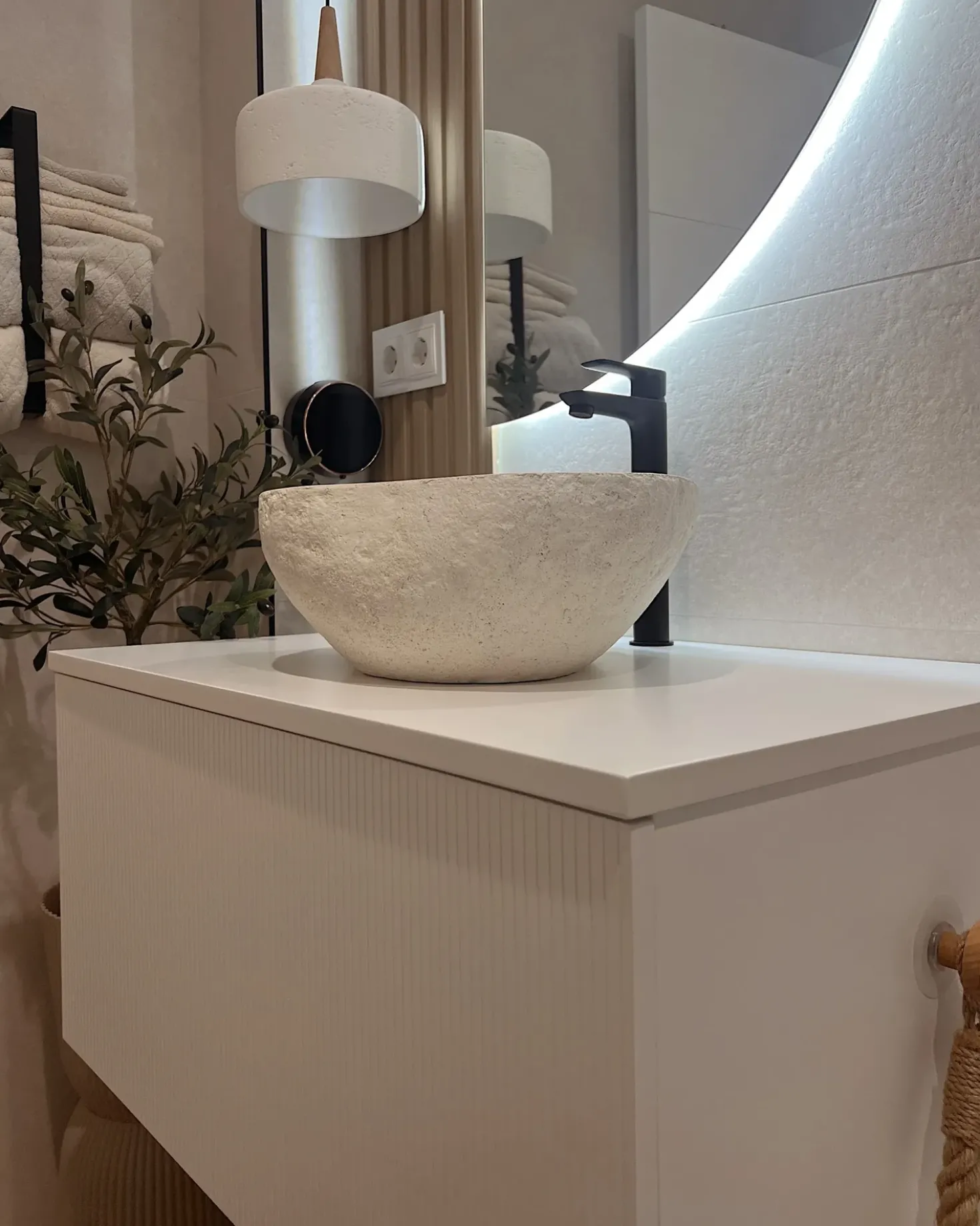Mobile lavabo a parete ALZIRA 80 cm Bianco