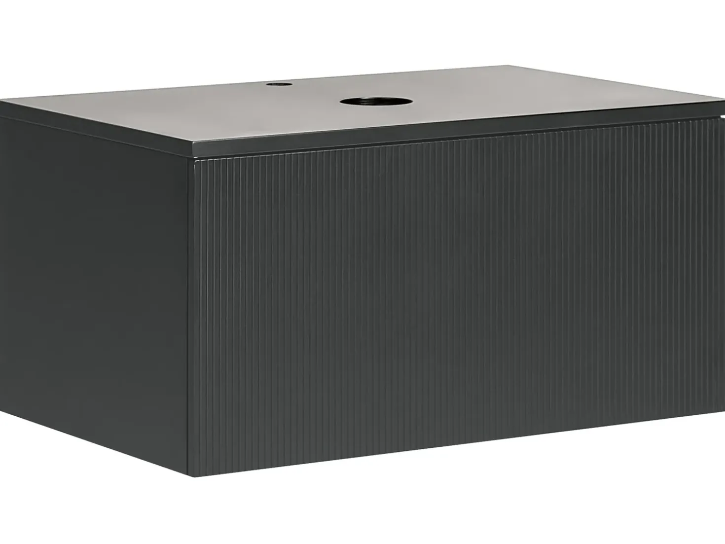 Mobile lavabo a parete ALZIRA 80 cm Nero