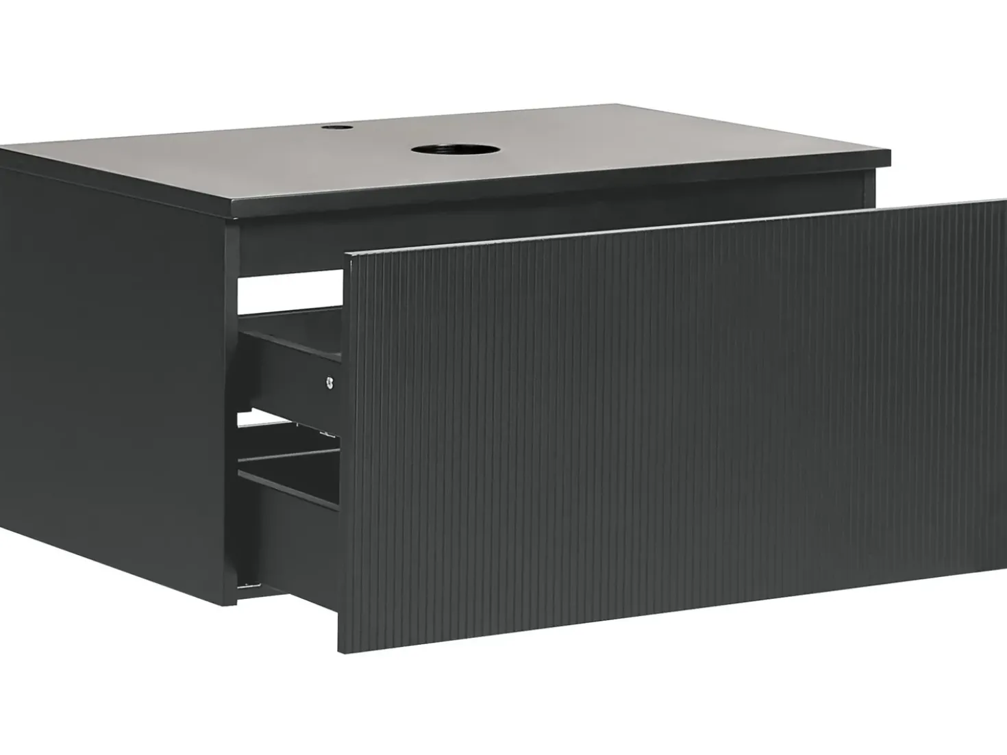 Mobile lavabo a parete ALZIRA 80 cm Nero