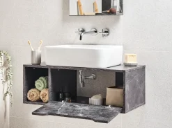 Mobile lavabo a parete CASCAVEL 80 cm Marmo nero