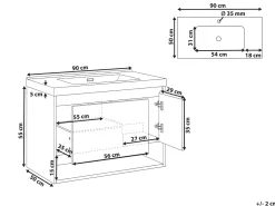 Mobile lavabo a parete con lavabo UMAYO Marrone chiaro