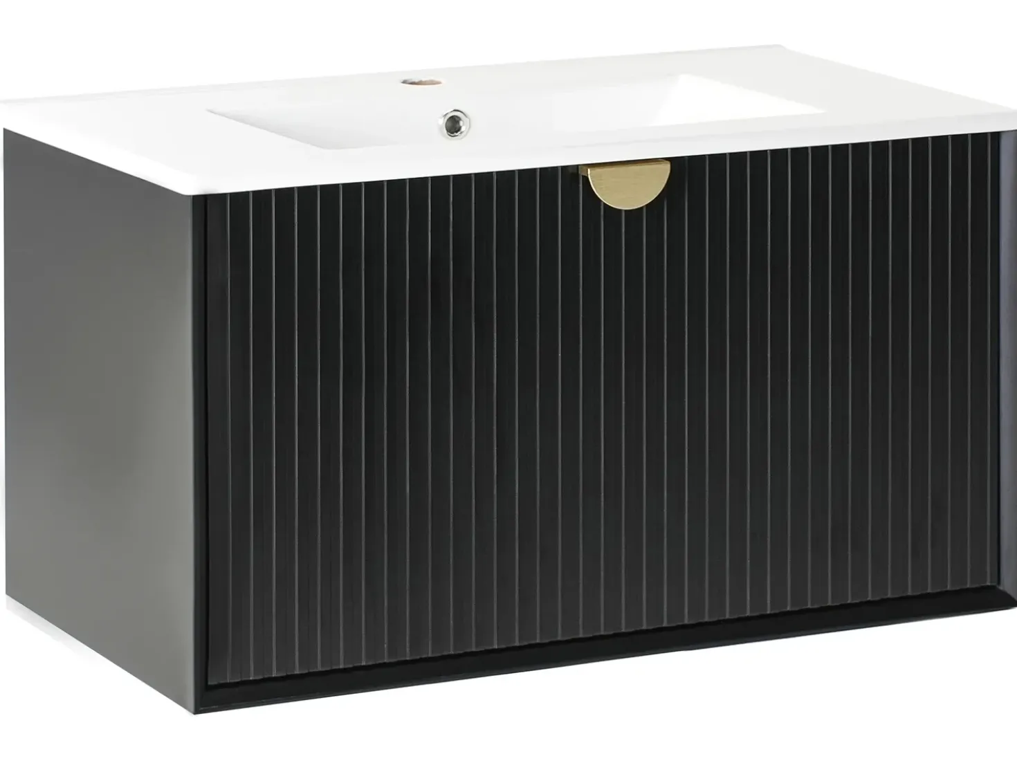 Mobile lavabo a parete con lavabo BONAIRE Nero