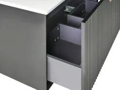 Mobile lavabo a parete con lavabo BONAIRE Nero