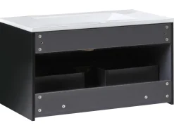 Mobile lavabo a parete con lavabo BONAIRE Nero