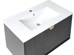 Mobile lavabo a parete con lavabo BONAIRE Nero