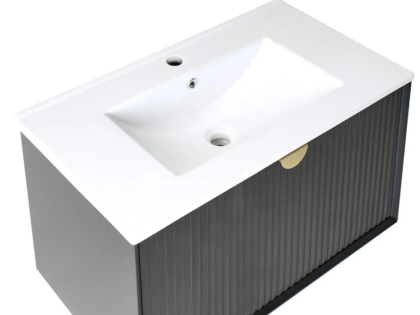 Mobile lavabo a parete con lavabo BONAIRE Nero