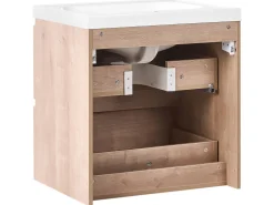 Mobile lavabo a parete con lavabo LAGOA Marrone chiaro