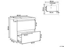 Mobile lavabo a parete con lavabo LAGOA Marrone chiaro