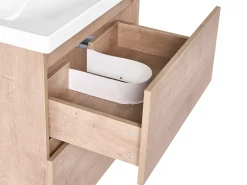 Mobile lavabo a parete con lavabo LAGOA Marrone chiaro