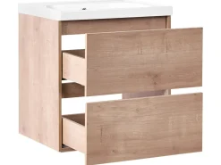 Mobile lavabo a parete con lavabo LAGOA Marrone chiaro