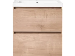 Mobile lavabo a parete con lavabo LAGOA Marrone chiaro