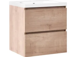 Mobile lavabo a parete con lavabo LAGOA Marrone chiaro