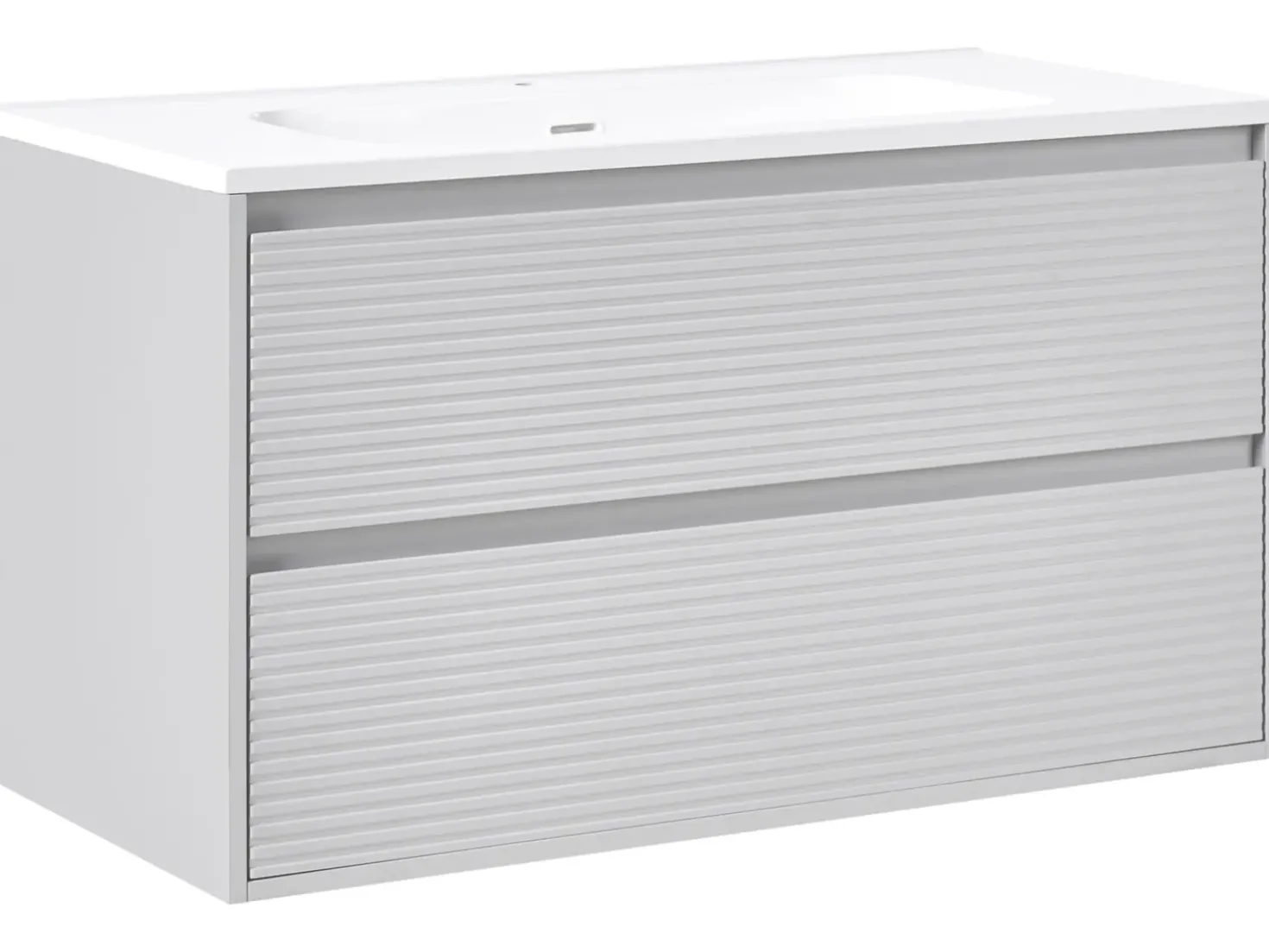 Mobile lavabo a parete con lavabo BAHIA Grigio