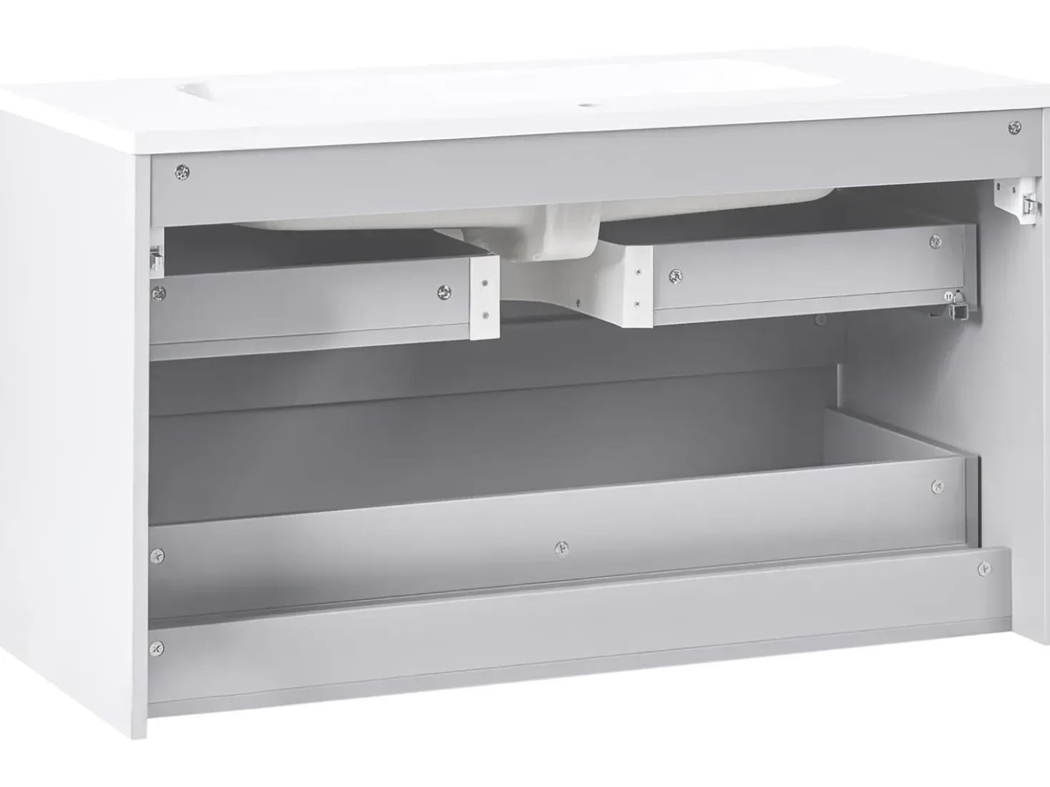 Mobile lavabo a parete con lavabo BAHIA Grigio