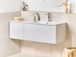 Mobile lavabo a parete con lavabo COROICO Grigio chiaro