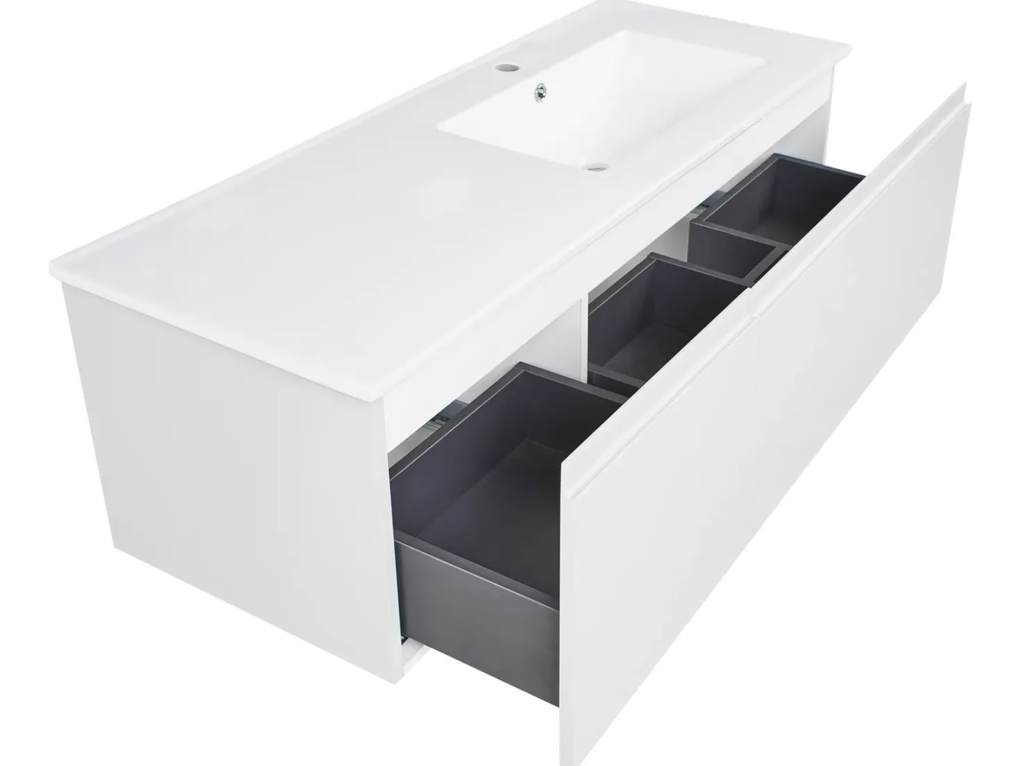 Mobile lavabo a parete con lavabo COROICO Grigio chiaro