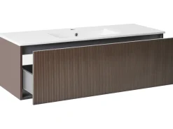 Mobile lavabo a parete con lavabo MADIDI Marrone