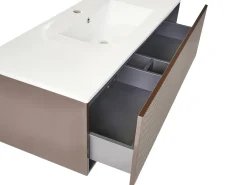 Mobile lavabo a parete con lavabo MADIDI Marrone