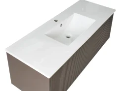 Mobile lavabo a parete con lavabo MADIDI Marrone