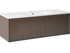 Mobile lavabo a parete con lavabo MADIDI Marrone