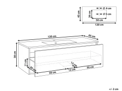 Mobile lavabo a parete con lavabo MADIDI Marrone