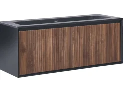 Mobile lavabo a parete con lavabo TITICACA Marrone scuro