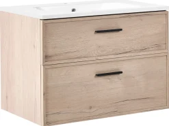 Mobile lavabo a parete con lavabo YELCHO Marrone chiaro