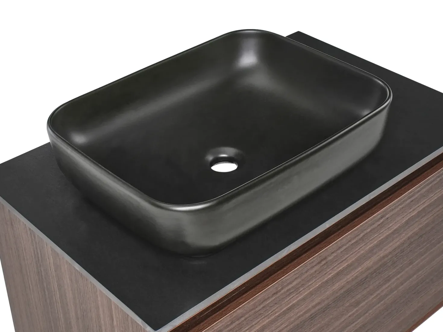 Mobile lavabo a parete con lavabo ARICA Marrone scuro