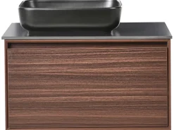 Mobile lavabo a parete con lavabo ARICA Marrone scuro