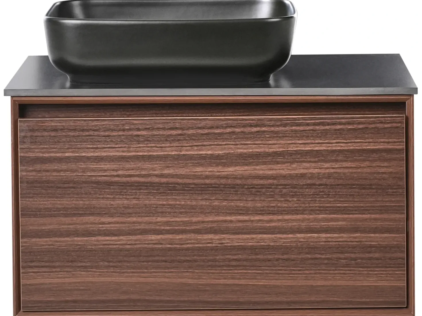 Mobile lavabo a parete con lavabo ARICA Marrone scuro