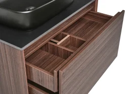 Mobile lavabo a parete con lavabo ARICA Marrone scuro