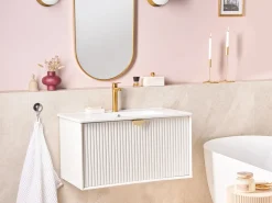 Mobile lavabo a parete con lavabo BONAIRE Bianco