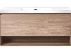 Mobile lavabo a parete con lavabo UMAYO Marrone chiaro