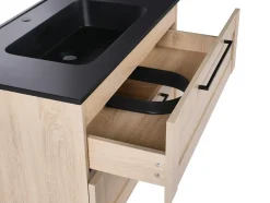 Mobile lavabo a parete con lavabo TARIJA Marrone chiaro