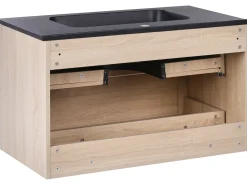 Mobile lavabo a parete con lavabo TARIJA Marrone chiaro