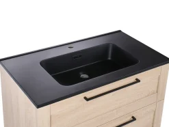 Mobile lavabo a parete con lavabo TARIJA Marrone chiaro