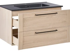 Mobile lavabo a parete con lavabo TARIJA Marrone chiaro