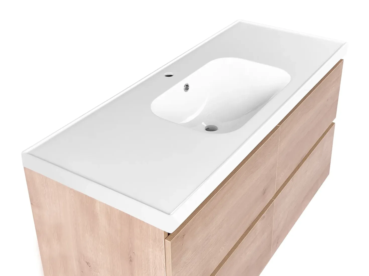 Mobile lavabo a parete con lavabo LAGOA Marrone chiaro