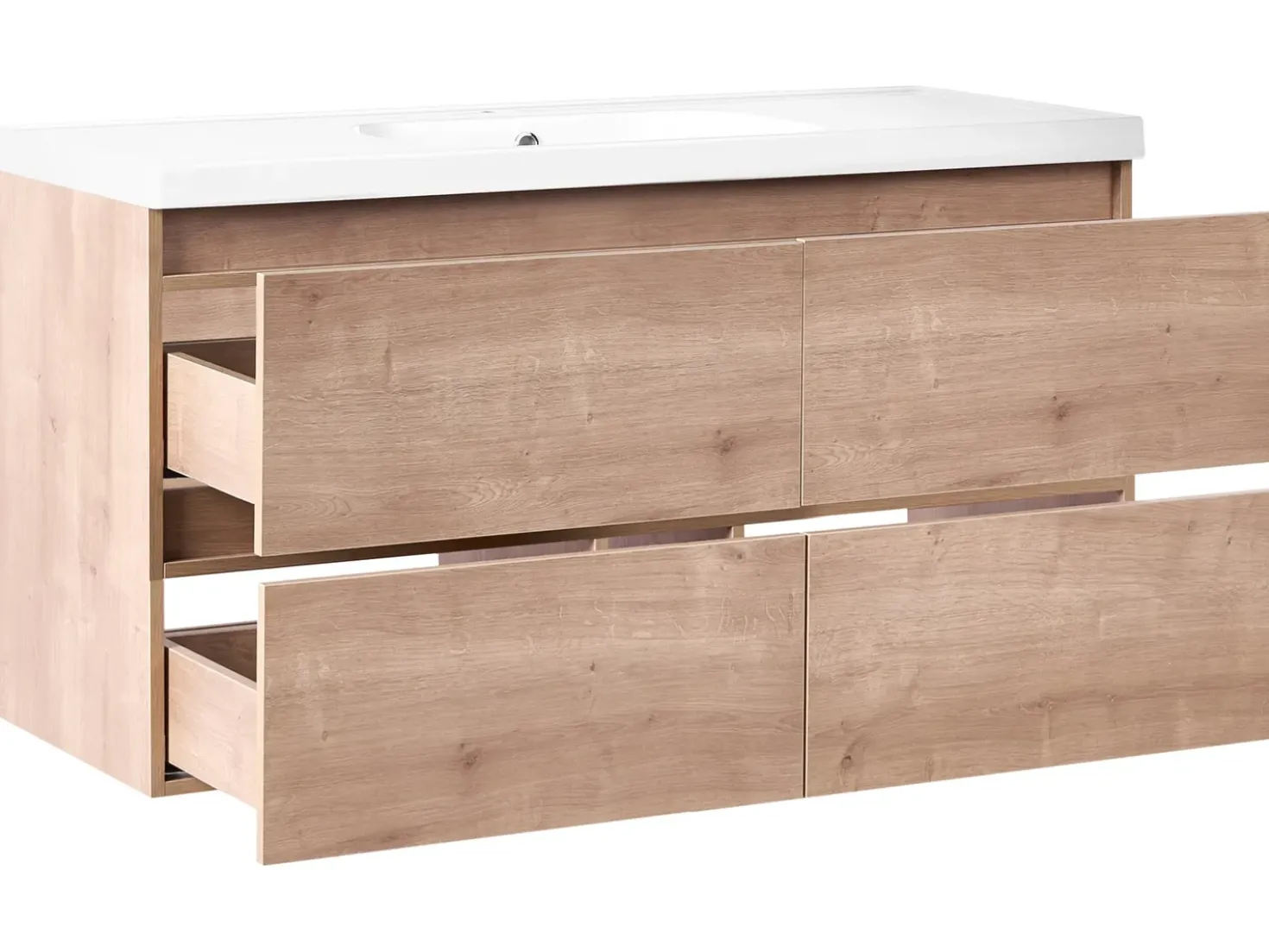 Mobile lavabo a parete con lavabo LAGOA Marrone chiaro