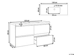 Mobile lavabo a parete con lavabo LAGOA Marrone chiaro