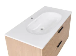 Mobile lavabo a parete con lavabo ARAPA Marrone chiaro