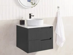 Mobile lavabo a parete QUINTELA 60 cm Nero