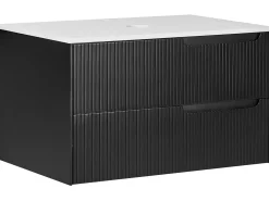 Mobile lavabo a parete QUINTELA 80 cm Nero
