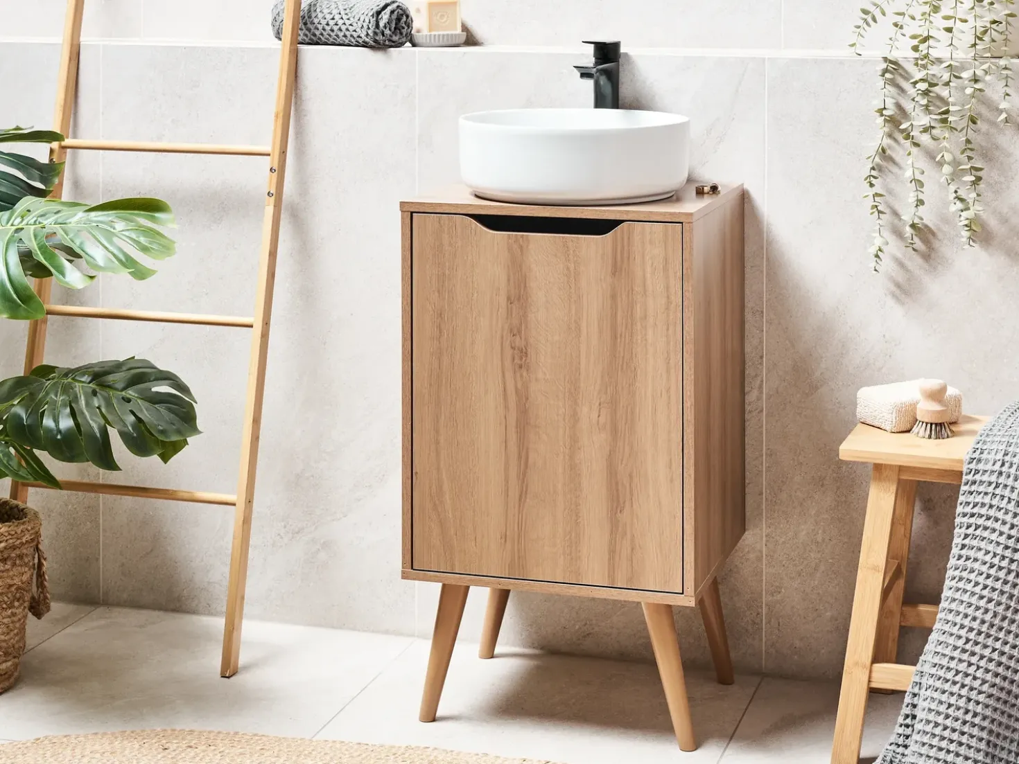 Mobile lavabo JUNIN 45 cm Marrone chiaro