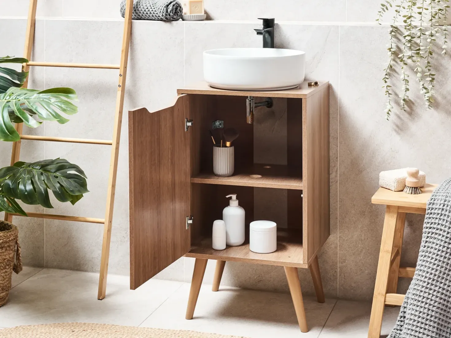 Mobile lavabo JUNIN 45 cm Marrone chiaro