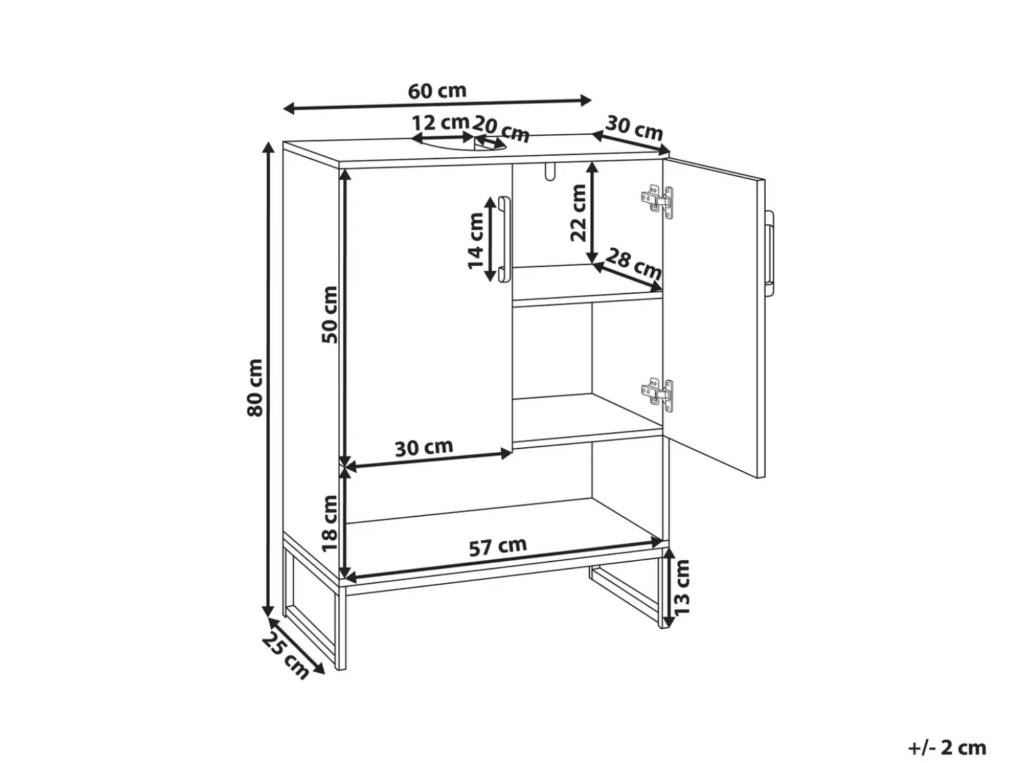 Mobile lavabo MISCANTI Bambù 60 cm Marrone chiaro